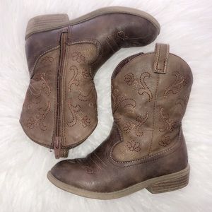 Brown cowboy cowgirl boots for girls